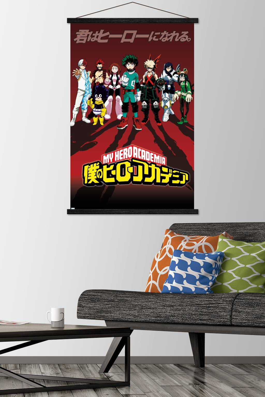 My Hero Academia - Group Pose Wall Poster with Wooden Magnetic Frame, 22.375" x 34"