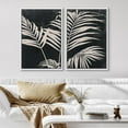 thumbnail image 2 of IDEA4WALL Framed Canvas Print Wall Art Set Mid-Century Geometric Palm Leaf Plants Fine Art Decorative Bohemian Minimalist Chic Artwork for Living Room, Bedroom, Office - White 24"x36"x2, 2 of 5
