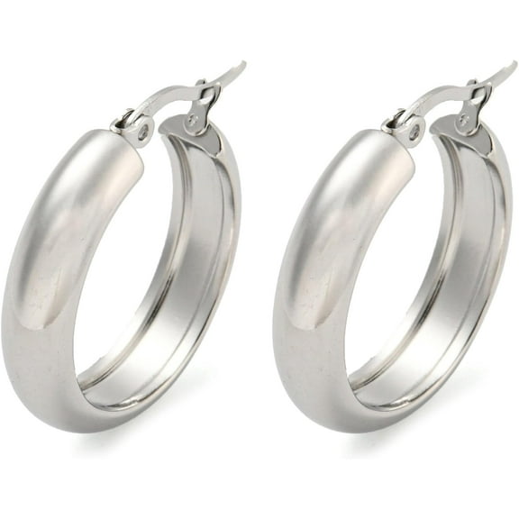 202 Stainless Steel Hoop Earrings with 304 Stainless Steel Pins