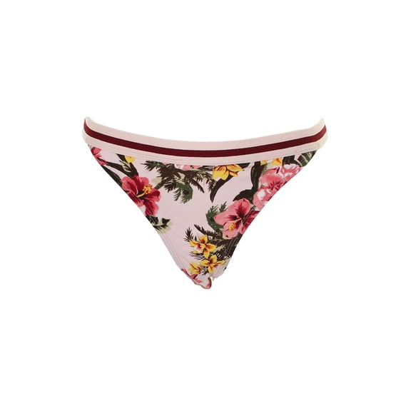 Hula Honey Juniors Pink Multi Bloom Garden Printed Hipster Bikini Bottom XL