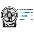 thumbnail image 4 of 3 Speed ​​Mini Desk Fan, Rechargeable Battery Operated Fan with LED Light and 2200mAh Battery, Quiet Portable USB Fan for Home, Office, Travel, Camping, 4 of 4