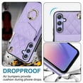 thumbnail image 3 of For Samsung Galaxy S21 FE 5G Case Premium PU Leather Accordion Folding Wallet &Card Holder With RFID Shielding Material With Adjustable Ring Holder And Detachable Crossbody＆Wrist Strap,light purple, 3 of 7