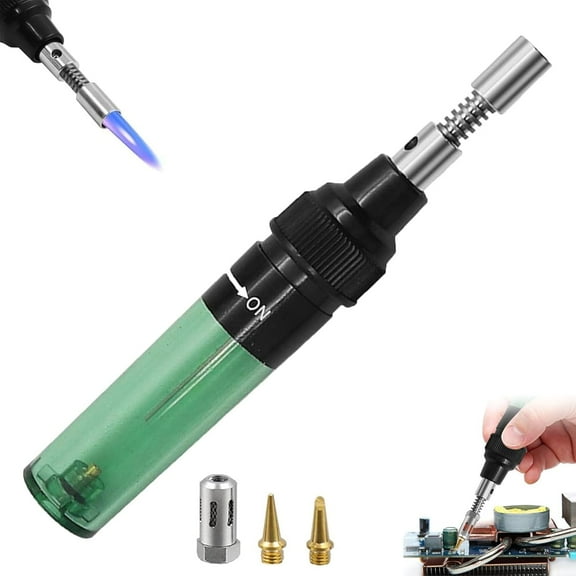 4 in 1 Portable Soldering Iron Kit – Cordless Adjustable Butane Gas Soldering Iron, Torch, Heating Tool with Visible Fuel Tank for Electronics Repair, Vehicle, Resin Art, Jewelry & DIY Projects