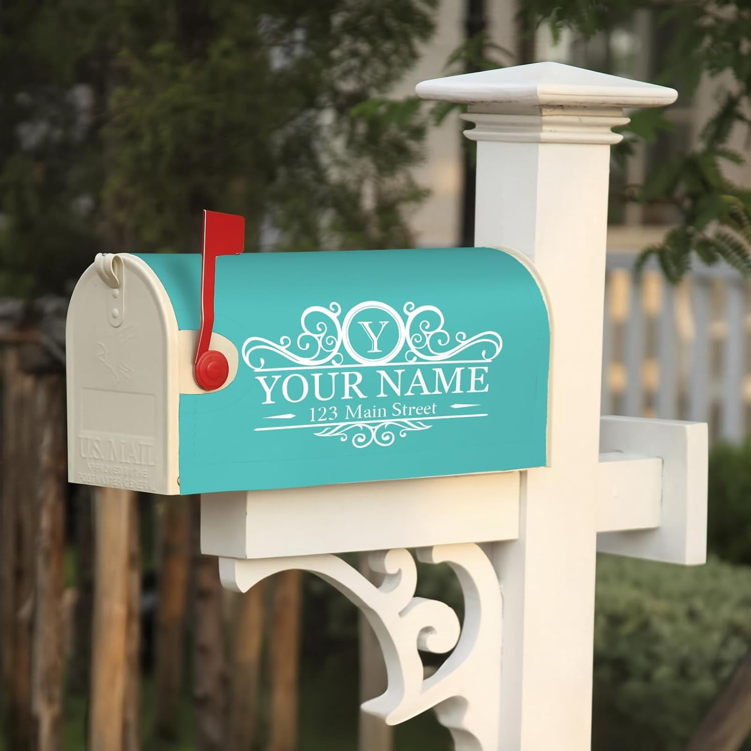 Custom Mailbox Covers Magnetic Add Photo Logo Family Name House Address Text Customized Mailbox Post Cover Double-Sided Printing Waterproof for Festival Holiday Outdoor Decor Garden Yard
