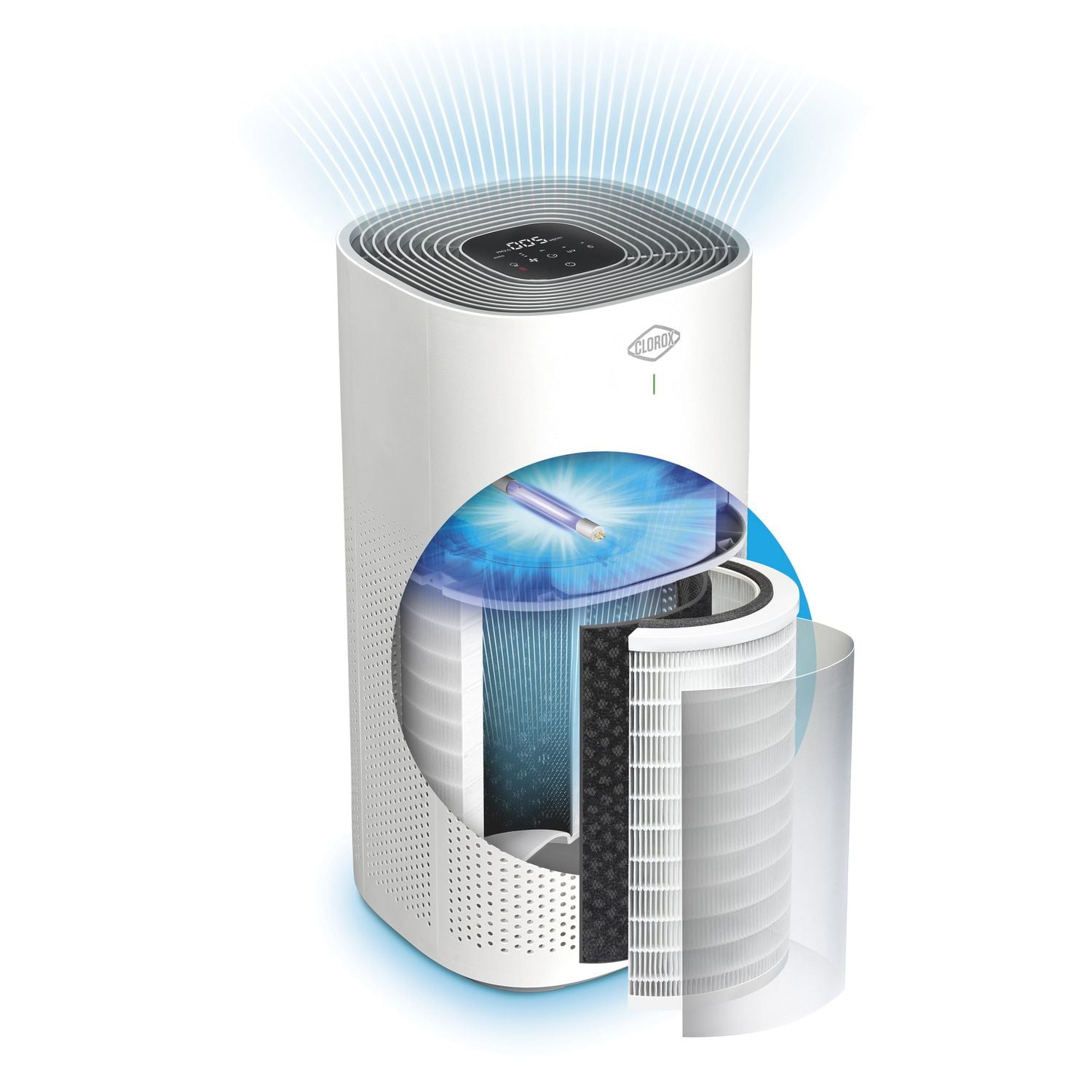 Purificateur d’air Clorox Ultra avec lumière UV-C et filtre HEPA authentique, jusqu’à 2 200 pi² (11060)