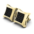thumbnail image 3 of Dazzlingrock Collection Round Black Diamond Mens Hip Hop Iced Stud Earrings(0.15 ctw, Color Black, Clarity Opaque), 18K Yellow Gold, 3 of 6