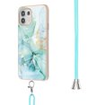 thumbnail image 3 of Allytech Moto Edge 20 Lite Case, Moto Edge 20 Fusion Case, Marble Rubber TPU Lanyard Protection Anti-scratch Shock-absorbing Cover Case for Motorola Moto Edge 20 Lite/Moto Edge 20 Fusion, Green, 3 of 4
