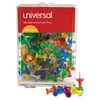 Universal Colored Push Pins, Plastic, Gemstone, 3/8", 100/Pack