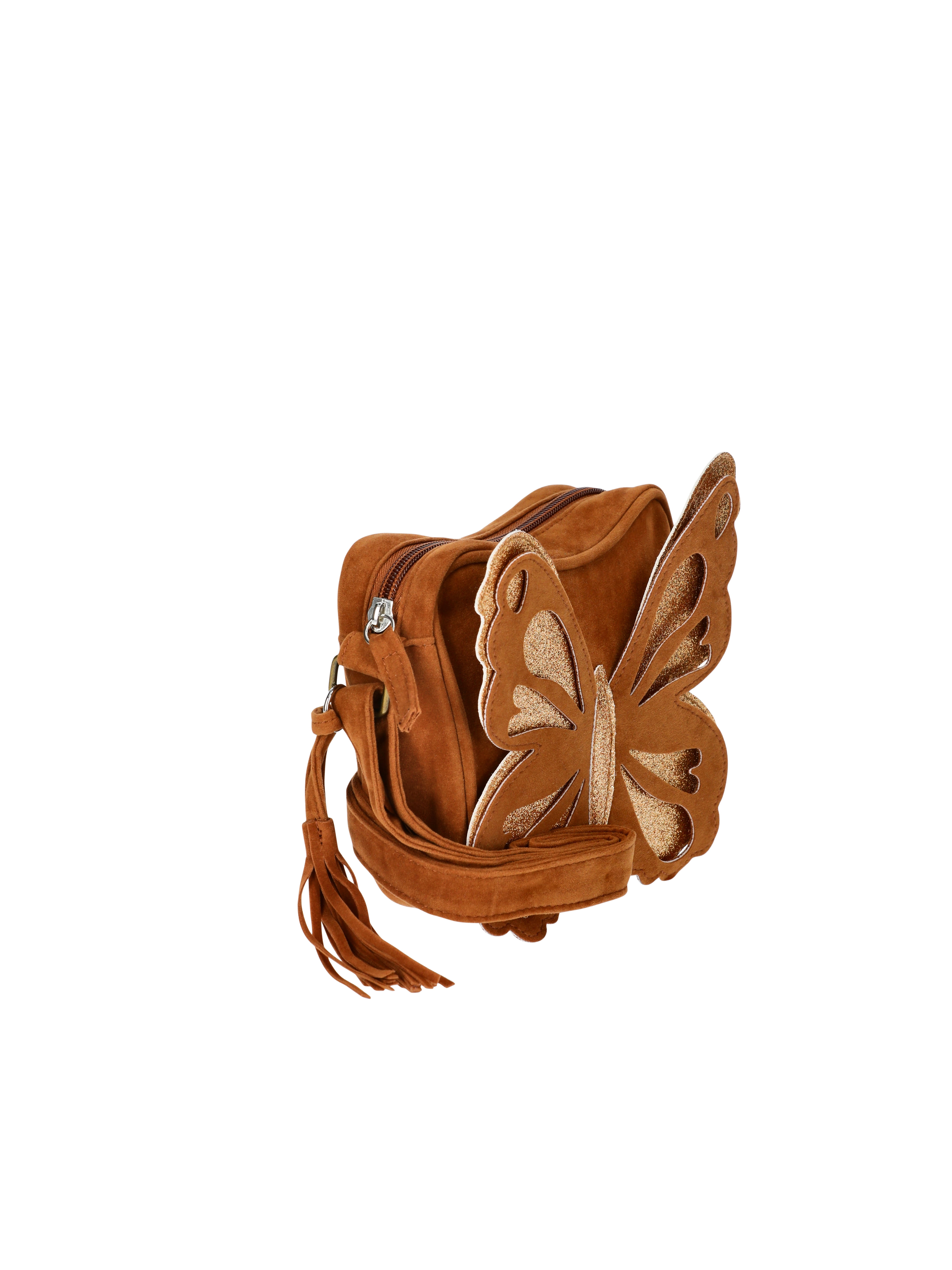 Wonder Nation Girls Butterfly Crossbody Bag, Brown