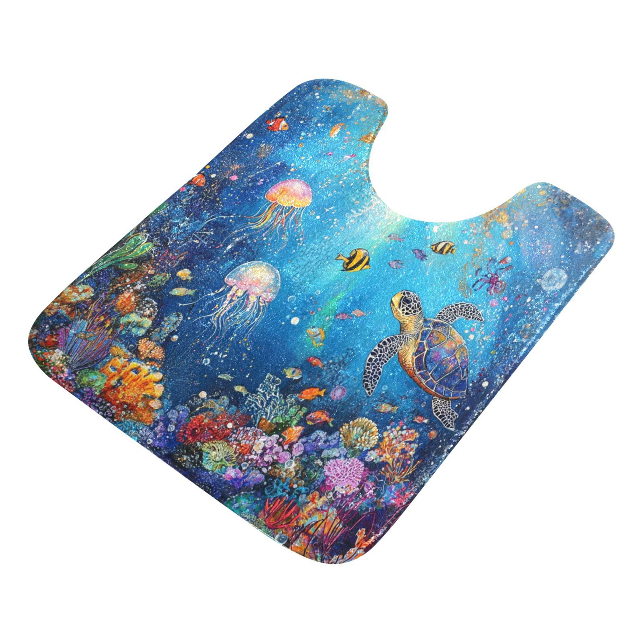 RMDQTR 2PCs Bathroom Rugs Set Plush Toilet Base Mat 16" × 24" Bath Mat and 20" × 24" U Shape Soft Rugs Non Slip Absorbent