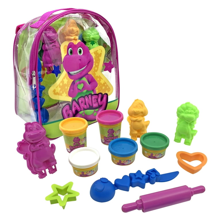 Barney Fun Dough On-the-Go Backpack Fun Dough Molding Set and