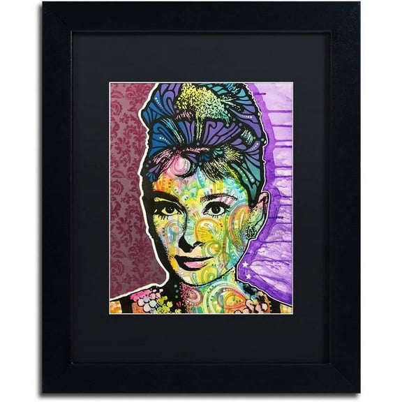 Trademark Fine Art "Audrey 2" Canvas Art by Dean Russo, Black Matte, Black Frame