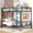 Black, variant on Bellemave Metal Bunk Bed Full Over Full Size with Ladder and High Guardrail, Bunk Bed Frame Can be Divided into Two Beds, Noise Free(Black)