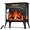 Black, variant on Electric Fireplace Heater 24" with Remote Control, Upgrated, Adjustable Flame, Temp Control, Overheating-Protection, Elegant Cathedral Design Electric Fireplace for Indoor Use, Black