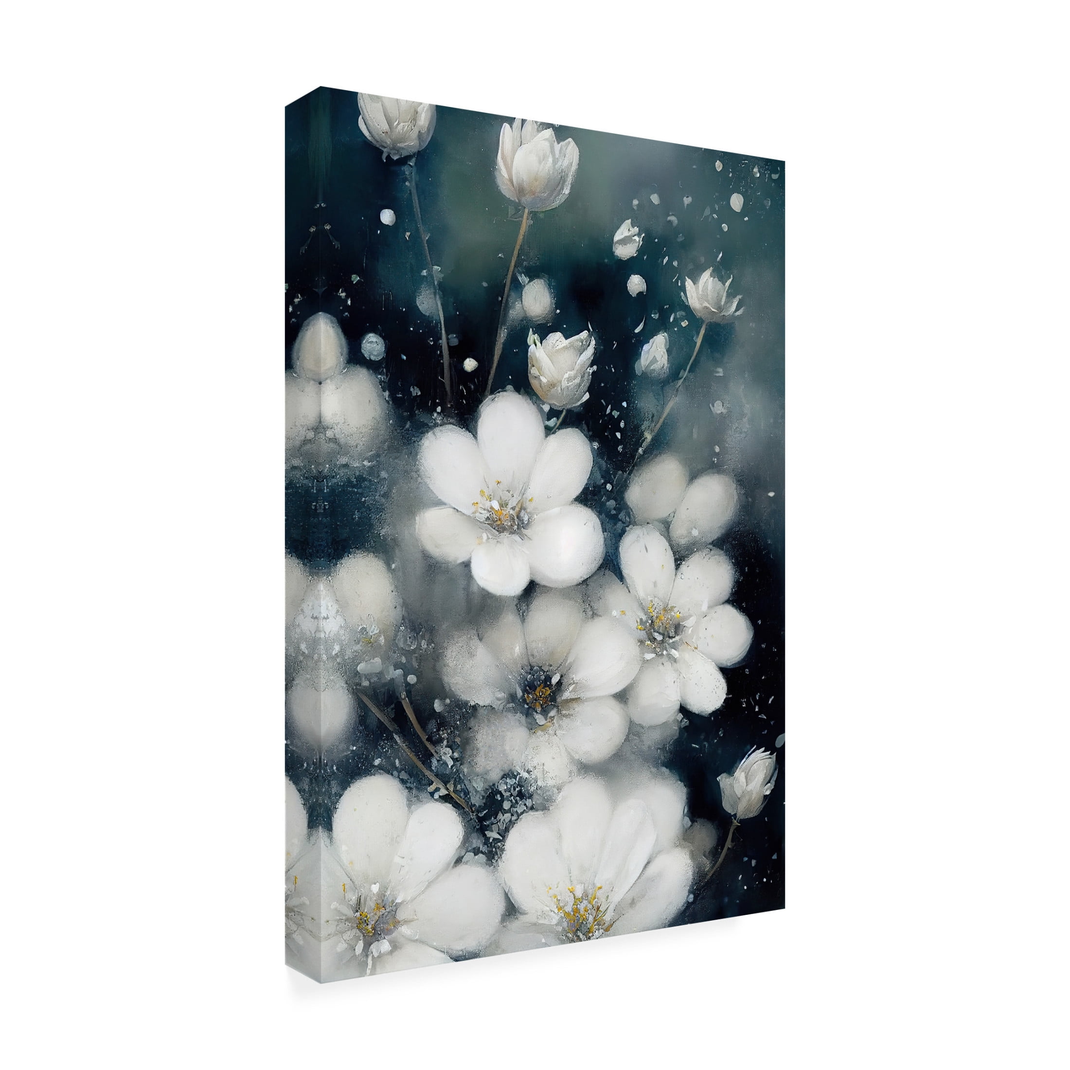 Canvas Wall Art - Treechild 'Frozen Flowers' Wall Art for Living Room, Bedroom, or Office D?cor by Trademark Fine Art - 12 x 19 Inches