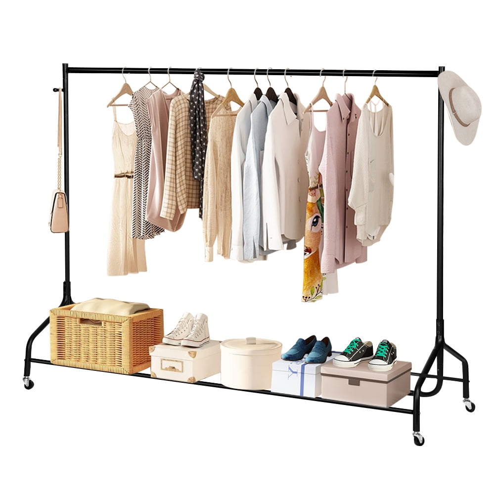 6ft Heavy Duty Garment Rail Hanging Clothes Home Portable Retail Display Stand 