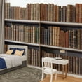 thumbnail image 2 of Peel and Stick Wallpaper Vintage Bookshelf Antique Leather Bound Modern Art Wall Mural Decor Self Adhesive and Removable 100in x 144in, 2 of 8