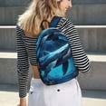 thumbnail image 5 of Balery Colorful Ocean Whale Mochila Clásica Impresa Básica para Viaje, Mochila Escolar Resistente al Agua, Mochila de Lona con Correas Ajustables-Small, 5 of 5