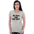 thumbnail image 3 of Worth Weight Pizza Carbs Foodie Lover Womens Slim Fit Graphic Tee Brisco Brands S, 3 of 5