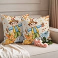 thumbnail image 2 of Thanksgiving Straw Man Outdoor Waterproof Pillow Covers, Farmhouse Fall Pumpkin Leaves Vintage Decorative Square Throw Pillowcase Sofa Cushion Sham for Patio/Couch/Chair, 24"x24" 2 Pack, 2 of 8