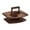 Deep Brown, variant on simhoa Table Wooden Snack Table with Glass Holder Dish for Cheese and Fruit Small Picnic Table for Hiking Beach Wood color