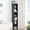 Black, variant on Zenira 68.5 Inches Small Tall Narrow Corner Bookshelf, 6 Shelf Cubby Storage Organizer for Small Spaces, Freestanding Storage Cabinet for Bedroom Library Living Room Home Office, Brown
