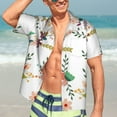 thumbnail image 7 of Kll Men'S Hawaiian Shirt Short Sleeve Button Down Beach Shirts-Pretty Floral With Leaves, 7 of 7