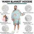 thumbnail image 5 of Wearable Oversized Blanket,Pioneer Flower Floral Print Pattern Wearable Blanket Hoodie for Adults,Cozy Hooded Blankets with Super Pockets,Super Warm Fuzzy Pullover for Women & Men, 5 of 6