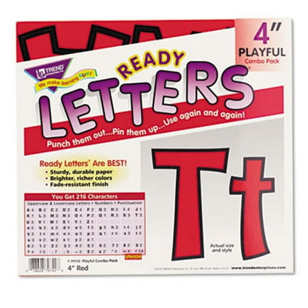 

2PK TREND Ready Letters Playful Combo Set Red 4 h 216-set T79742 T79742 USS-TEPT79742