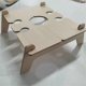 thumbnail image 5 of Wooden Folding Picnic Table with Glass Holder Round Foldable Desk, 5 of 5