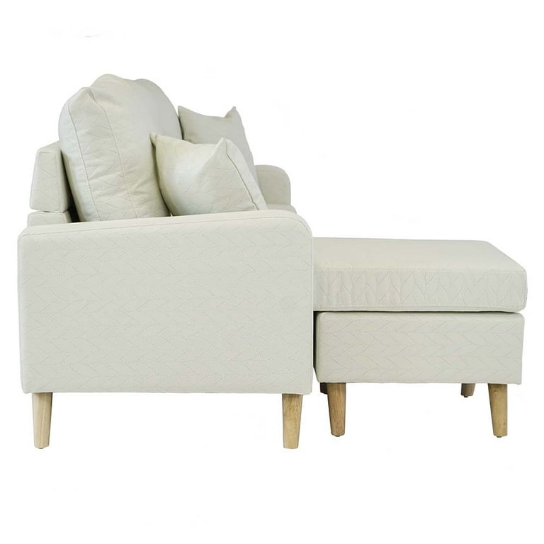 Madison mid century modern fabric small space on sale sectional sofa with reversible chaise
