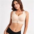 thumbnail image 5 of Xdegoge Posture Corrector Bra for Women Front Closure No Underwire Push Up Khaki Support Bras Seamless Soft Comfy Sports Full Coverage Bralettes L, 5 of 7