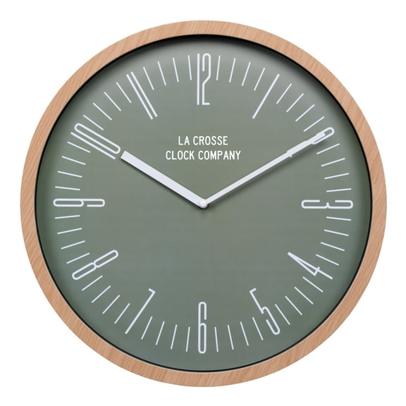 La Crosse Clock 16 inch Ellwood Analog Quartz Wall Clock, 404-3041D