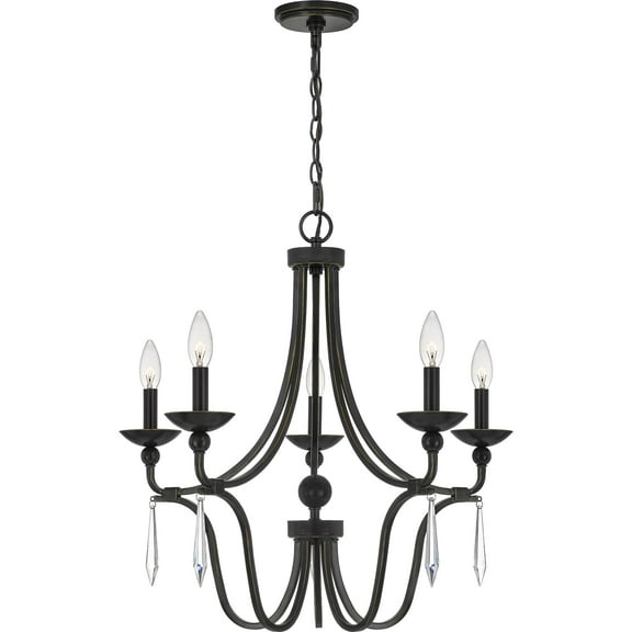 Quoizel Joules 5-Light 24" Traditional Chandelier in Palladian Bronze