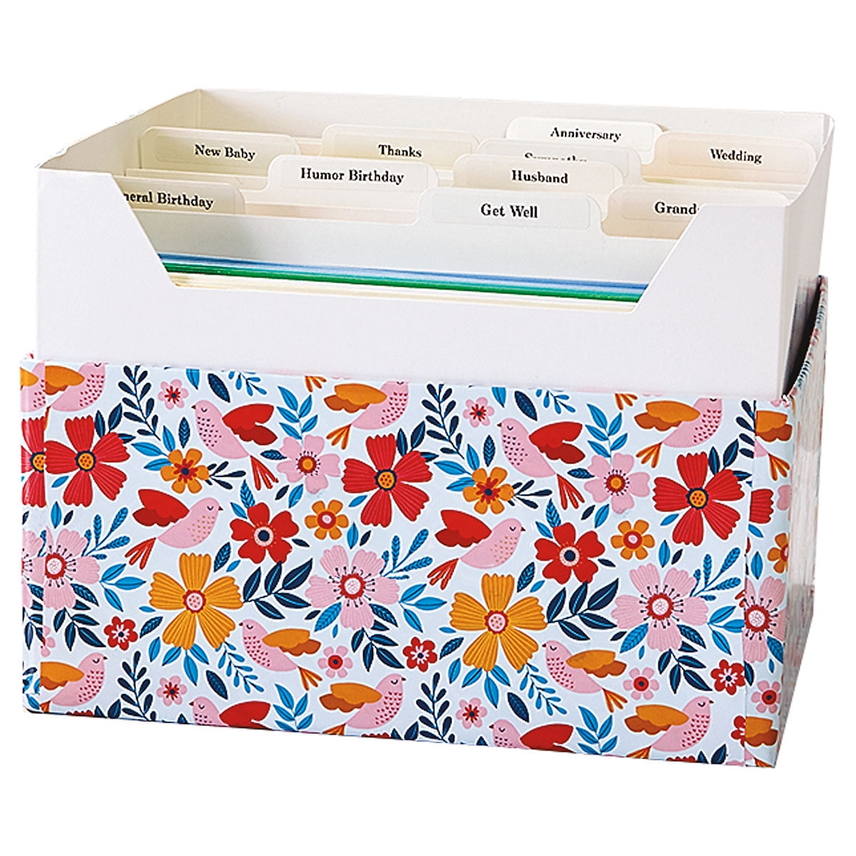 Blossom Greeting Card Keeper Storage Box - Holds 140+ Cards