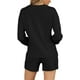 thumbnail image 5 of Conjunto de pijama para mujer Ropa de dormir de algodón acogedor Pantalones cortos Ropa de dormir de manga larga Pjs con bolsillos Ormromra CJWUS-3396, 5 of 6