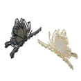 thumbnail image 1 of Unique Bargains 2 pinzas para el pelo de metal con forma de mariposa, pinzas para el pelo para mujer, pinzas antideslizantes, accesorios para el cabello, tono dorado y negro, 1 of 7