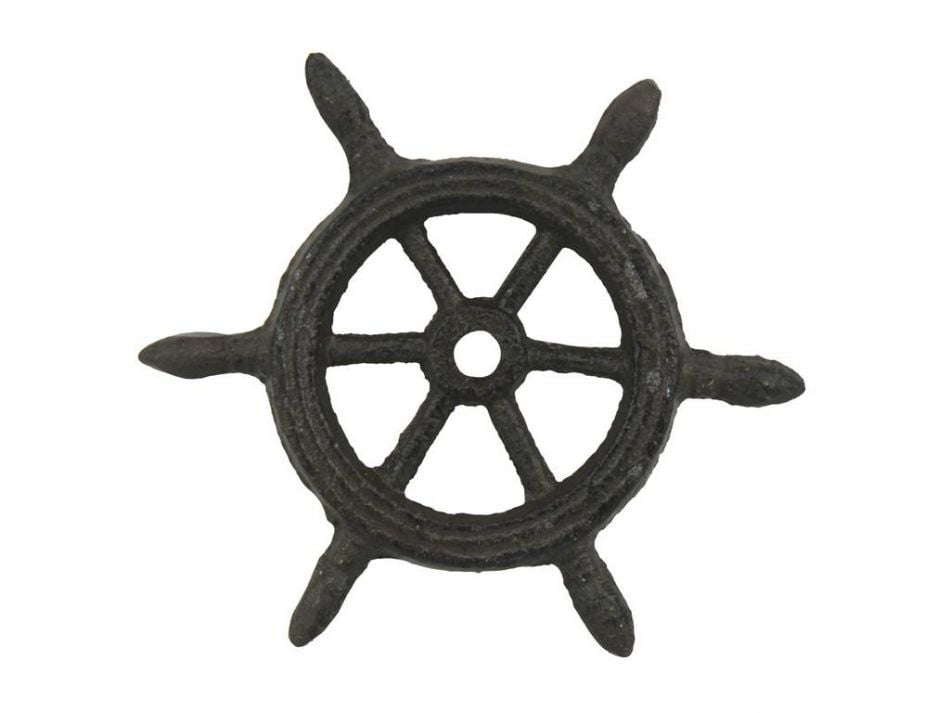 Cast Iron Ship Wheel Decorative Paperweight 4' - Cast Iron Home Decor