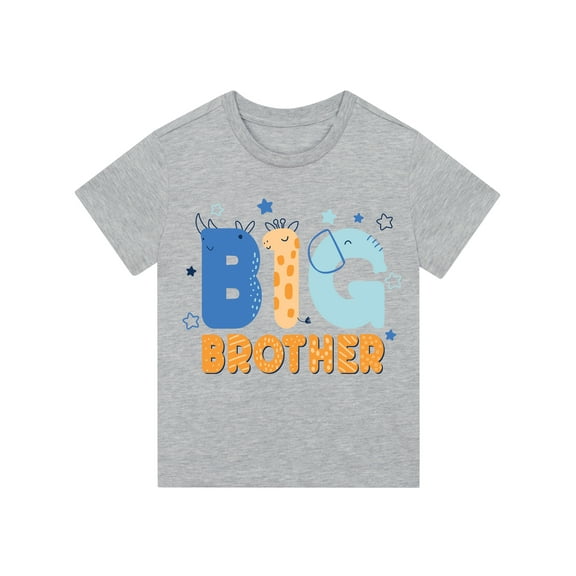 Harry Bear Boys Big Brother T-Shirt Gray Sizes 4-12