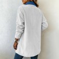 thumbnail image 5 of Women's Denim Patchwork Cardigan Jacket Long Sleeve Button Down Lapel Casual Outerwear with Pockets, 5 of 8