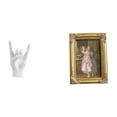 thumbnail image 1 of Estatua de gesto de roca, figura de mano de resina, escultura creativa, marco de fotos, soporte de exhibición decorativo, obra de arte única, ideal pa, 1 of 8