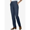 thumbnail image 2 of Woman Within Plus Size Straight Leg Elastic Waist Stretch Fineline Denim Jean (Petite & Tall Available), 2 of 5