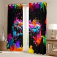 thumbnail image 2 of Homewish Gamer Gaming Curtains Pack of 2 (42x84 Each),Warercolor Splatter Ink Curtains Blackout,Cartoon Gamepad Bedroom Curtains For Kid Boy,Lightweight Room Decorative, 2 of 6