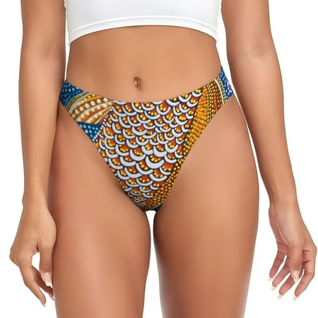Rateoe Colorful Dot Art Fish Pattern Seamless Women Underwear Thongs No Show Ladies Thong No Line Breathable Comfortable Panties Undies for Women-Medium