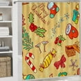 thumbnail image 5 of 4 Pcs Xmas Shower Curtain Sets, Christmas Bells 4 Piece Bathroom Shower Curtains Decor Set with Non-Slip Rug, Toilet Lid Cover and Bath Mat, for Family Dormitory Decoration Use, 71 x 71 Inch, 5 of 5
