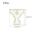 thumbnail image 2 of Chenille Letters Y Patches Large Size 80mm/3.15 Inch Golden Glitter for Clothing,Shoes,Hats 3PCS(White), 2 of 5