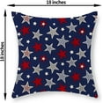 thumbnail image 6 of 4th of July Pillow Covers 18x18 Set of 2 Navy Blue Red White Stars Patriotic Decor Throw Pillows Independence Day Summer Outdoor Decoration Farmhouse Pillowcase Cushion Cover for Couch Sofa, 6 of 6