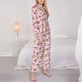 thumbnail image 3 of Pofeuu Strawberry And Cheery Print Womens Pajamas Set Long Sleeve Sleepwear Button Down Nightwear Soft Pj Lounge Sets Button Down Pajamas Women-X-Large, 3 of 7