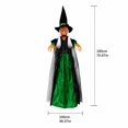 thumbnail image 3 of Sound Activated Halloween Green Witch Prop, LED Glowing Light Up Spooky Witch Figure, Realistic Scary Decor For Indoor House Bedroom Halloween Party Haunted House Holiday Display, 3 of 4