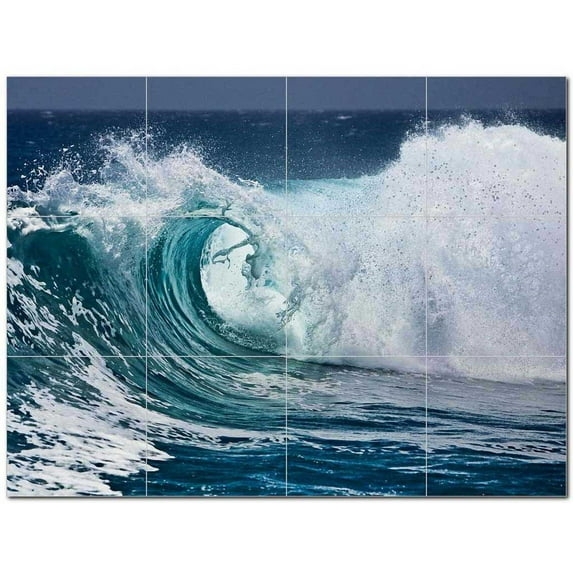 Wave Picture Ceramic Tile Mural Kitchen Backsplash Bathroom Shower 406313-L43